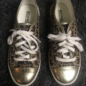 Women’s Sz. 5 Michael Kors gold sneakers